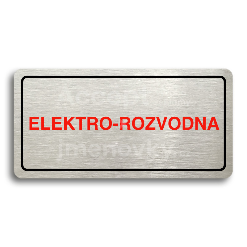 Piktogram "ELEKTRO-ROZVODNA" - stříbrná tabulka - barevný tisk