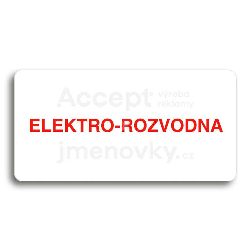 Piktogram "ELEKTRO-ROZVODNA" - bílá tabulka - barevný tisk bez rámečku