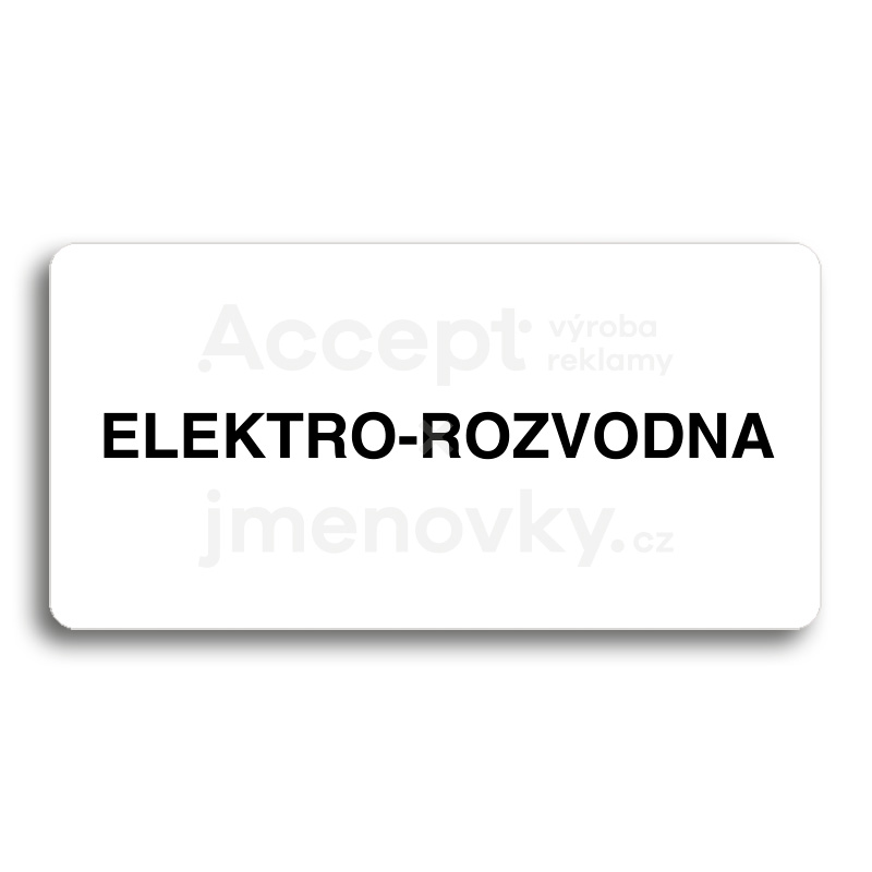 Piktogram "ELEKTRO-ROZVODNA" - bílá tabulka - černý tisk bez rámečku