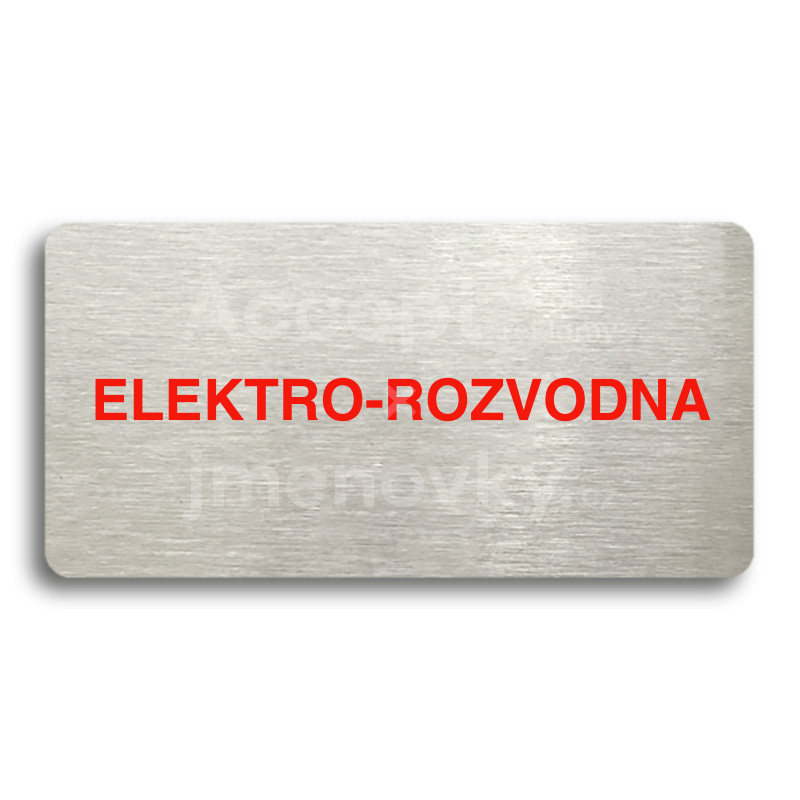 Piktogram "ELEKTRO-ROZVODNA" - stříbrná tabulka - barevný tisk bez rámečku
