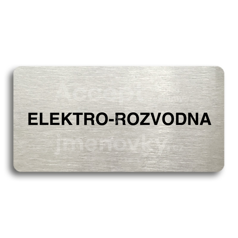Piktogram "ELEKTRO-ROZVODNA" - stříbrná tabulka - černý tisk bez rámečku