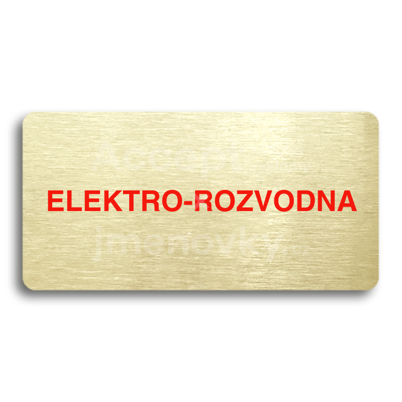 Piktogram "ELEKTRO-ROZVODNA" - zlatá tabulka - barevný tisk bez rámečku
