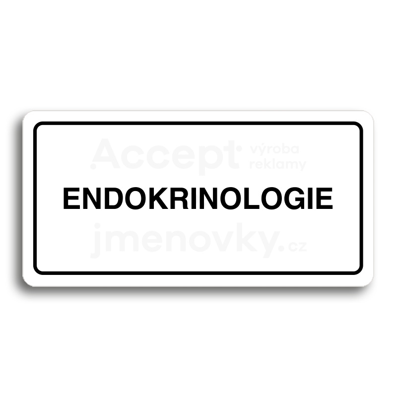 Piktogram "ENDOKRINOLOGIE" - bílá tabulka - černý tisk