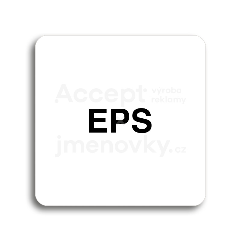 Piktogram "EPS" - bílá tabulka - černý tisk bez rámečku