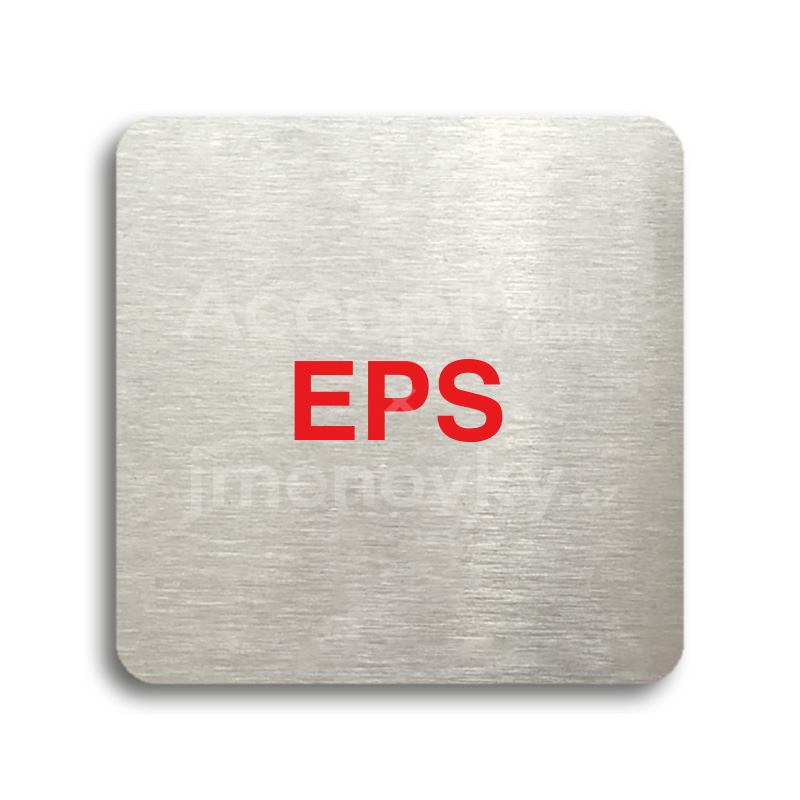 Piktogram "EPS" - stříbrná tabulka - barevný tisk bez rámečku