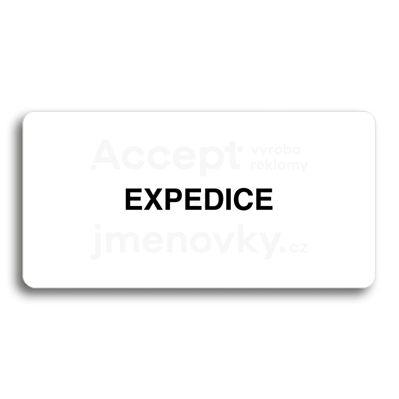 Piktogram "EXPEDICE" - bílá tabulka - černý tisk bez rámečku