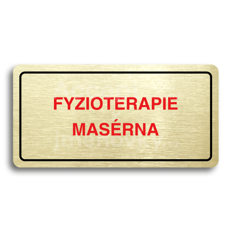 Piktogram "FYZIOTERAPIE - MASÉRNA" - zlatá tabulka - barevný tisk