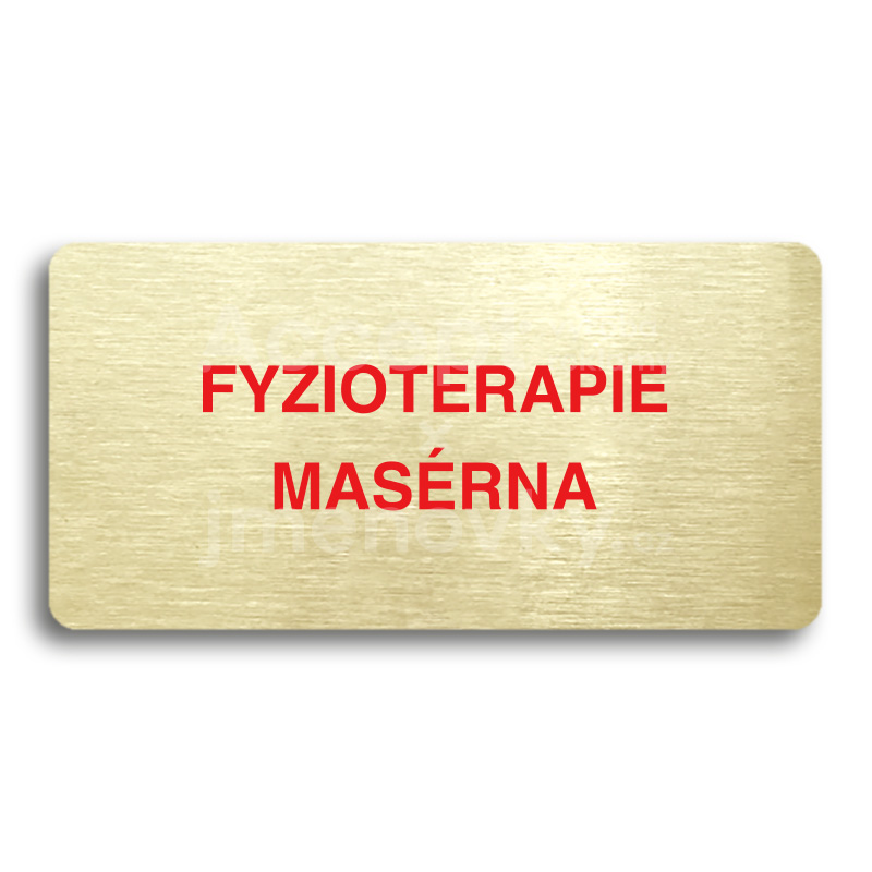 Piktogram "FYZIOTERAPIE - MASÉRNA" - zlatá tabulka - barevný tisk bez rámečku