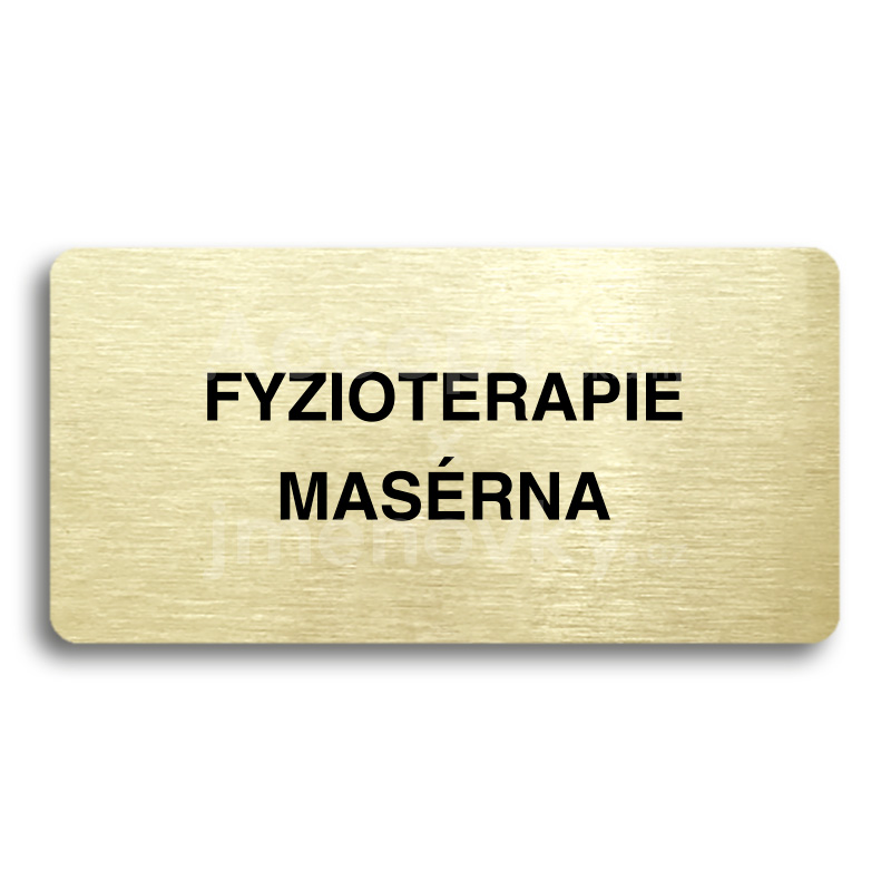 Piktogram "FYZIOTERAPIE - MASÉRNA" - zlatá tabulka - černý tisk bez rámečku