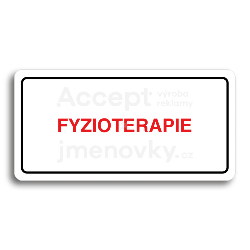 Piktogram "FYZIOTERAPIE" - bílá tabulka - barevný tisk
