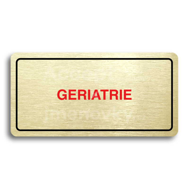 Piktogram "GERIATRIE" - zlatá tabulka - barevný tisk