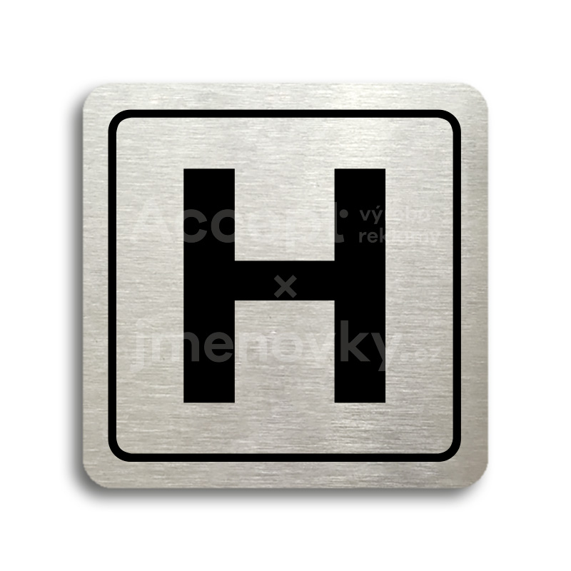 Piktogram "hydrant" - stříbrná tabulka - černý tisk