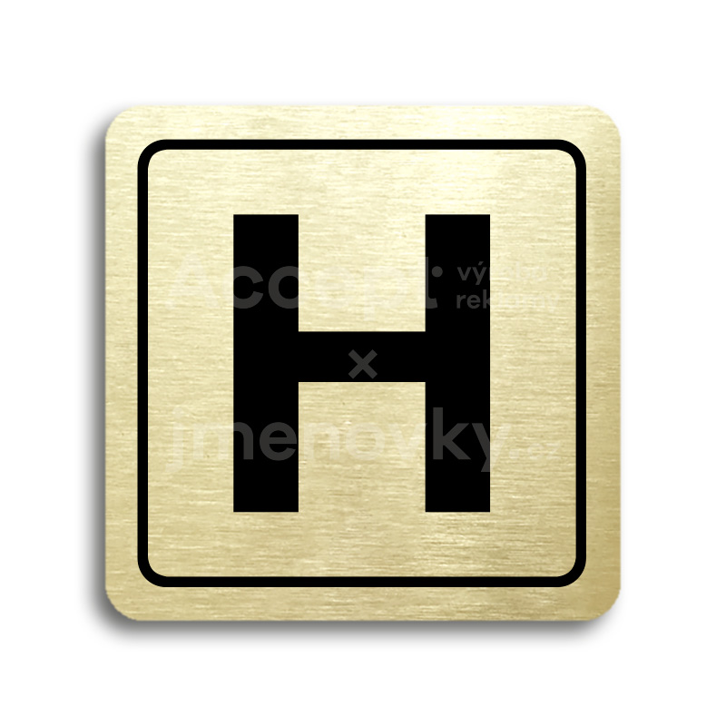 Piktogram "hydrant" - zlatá tabulka - černý tisk