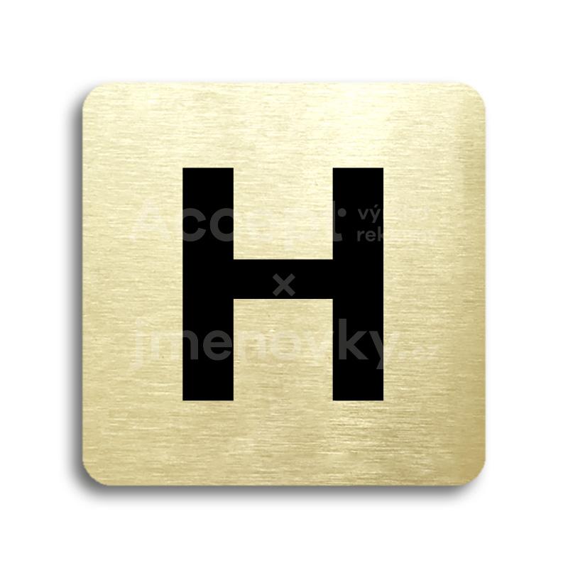 Piktogram "hydrant" - zlatá tabulka - černý tisk bez rámečku
