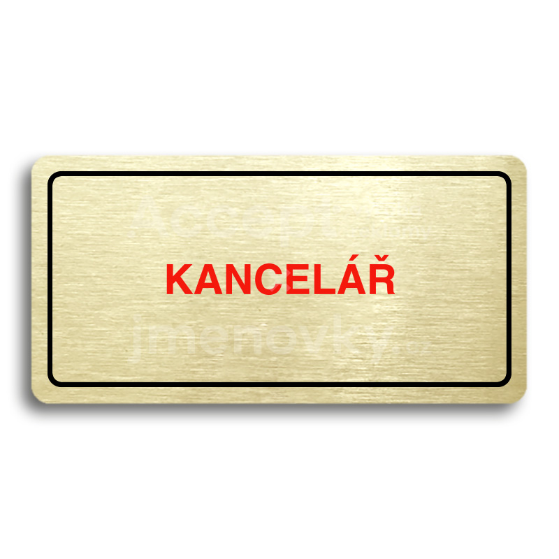 Piktogram "KANCELÁŘ" - zlatá tabulka - barevný tisk
