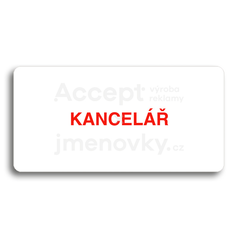 Piktogram "KANCELÁŘ" - bílá tabulka - barevný tisk bez rámečku