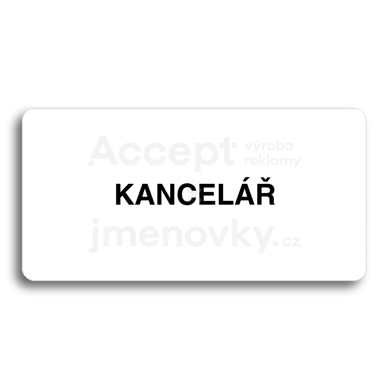 Piktogram "KANCELÁŘ" - bílá tabulka - černý tisk bez rámečku