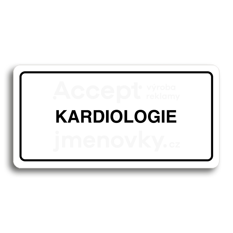 Piktogram "KARDIOLOGIE" - bílá tabulka - černý tisk