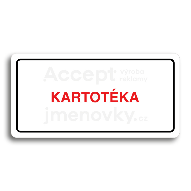 Piktogram "KARTOTÉKA" - bílá tabulka - barevný tisk
