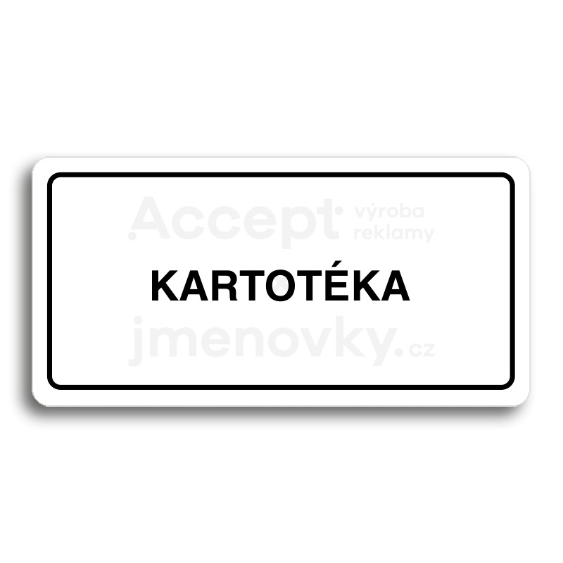 Piktogram "KARTOTÉKA" - bílá tabulka - černý tisk