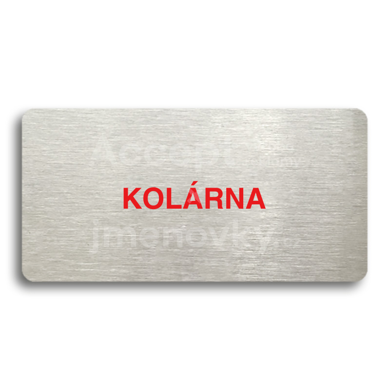 Piktogram "KOLÁRNA" - stříbrná tabulka - barevný tisk bez rámečku