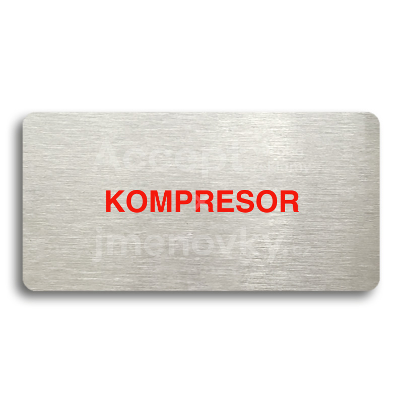 Piktogram "KOMPRESOR" - stříbrná tabulka - barevný tisk bez rámečku