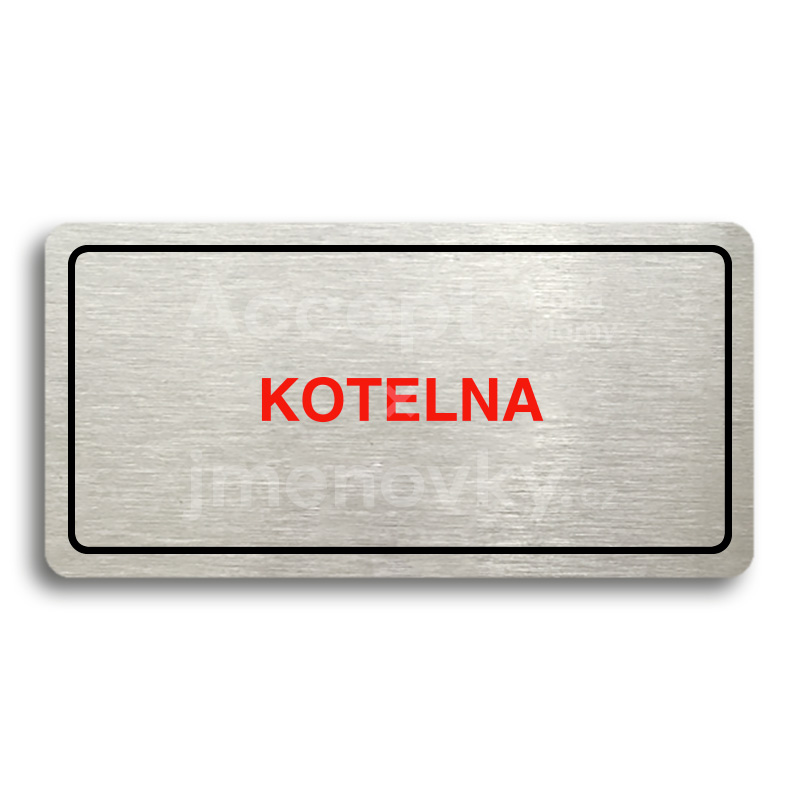 Piktogram "KOTELNA" - stříbrná tabulka - barevný tisk