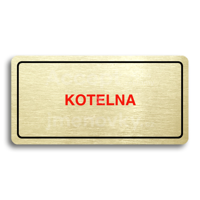 Piktogram "KOTELNA" - zlatá tabulka - barevný tisk