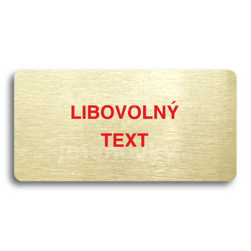 Piktogram "LIBOVOLNÝ TEXT" - zlatá tabulka - barevný tisk bez rámečku