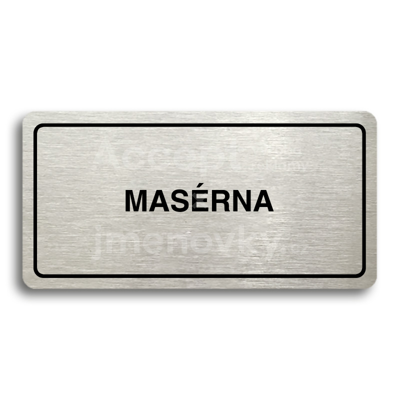 Piktogram "MASÉRNA" - stříbrná tabulka - černý tisk