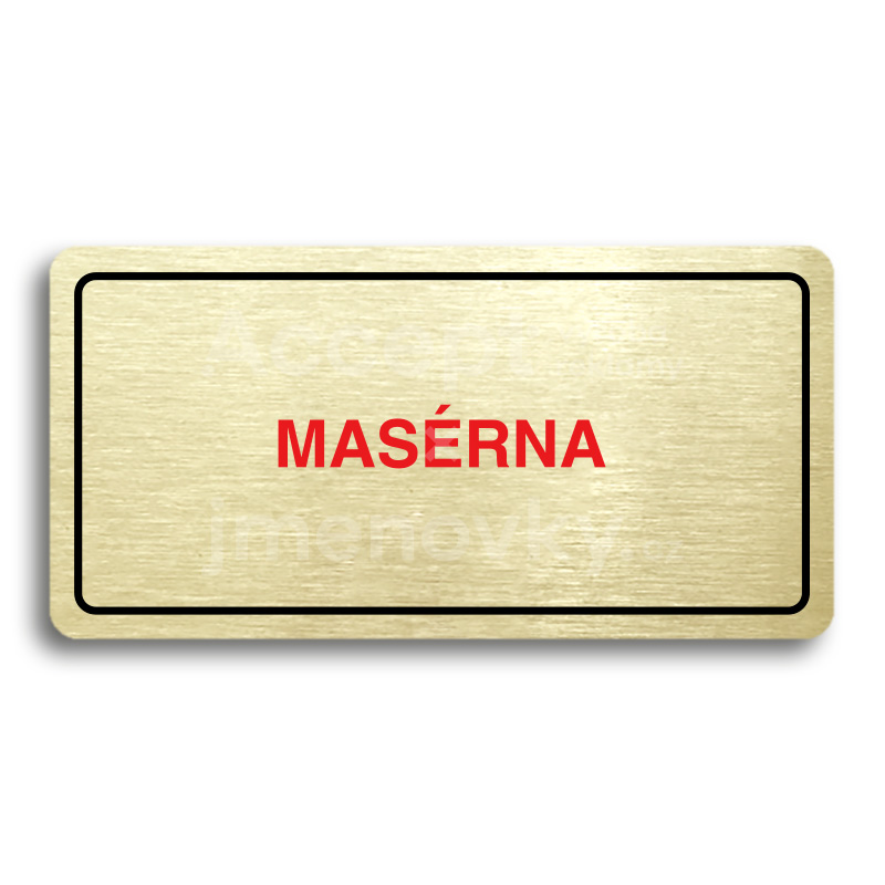 Piktogram "MASÉRNA" - zlatá tabulka - barevný tisk