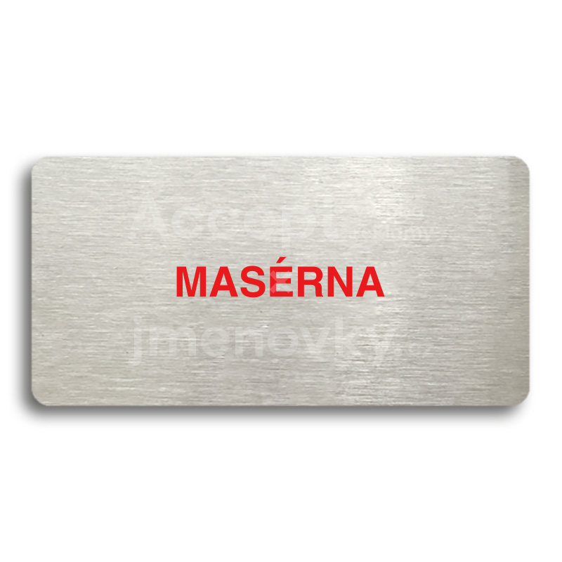 Piktogram "MASÉRNA" - stříbrná tabulka - barevný tisk bez rámečku