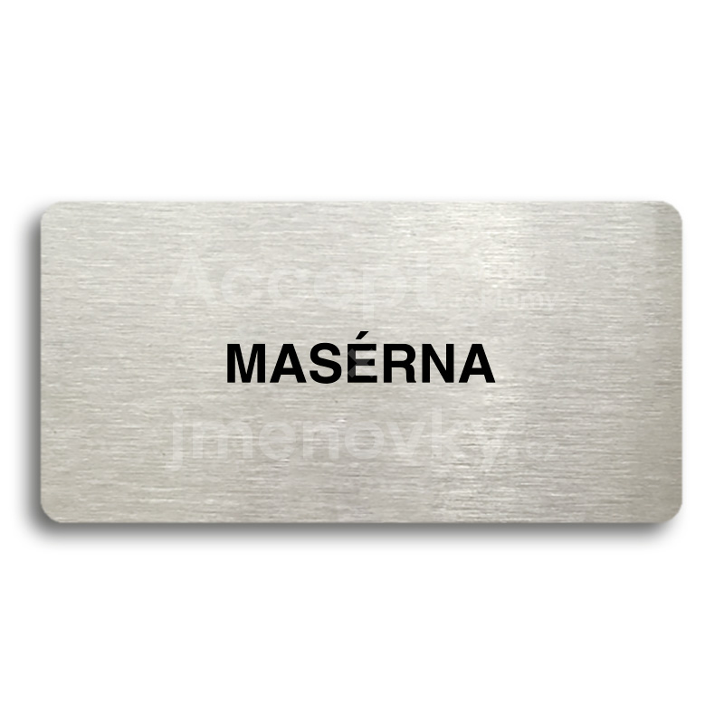 Piktogram "MASÉRNA" - stříbrná tabulka - černý tisk bez rámečku