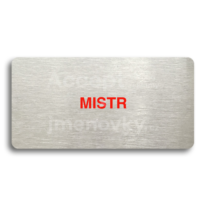 Piktogram "MISTR" - stříbrná tabulka - barevný tisk bez rámečku