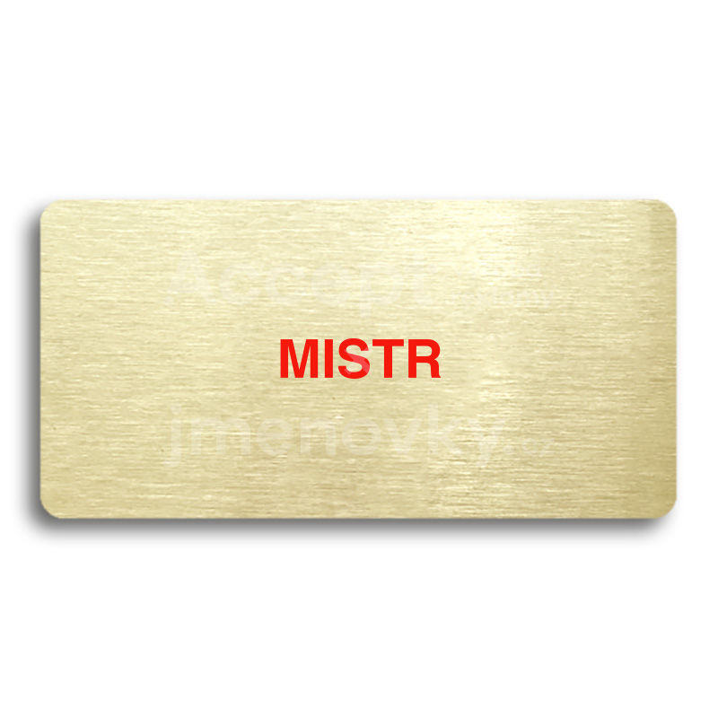 Piktogram "MISTR" - zlatá tabulka - barevný tisk bez rámečku