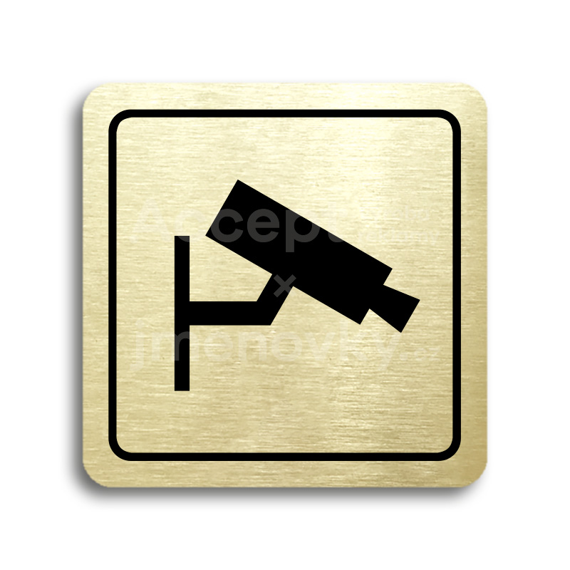 Piktogram "monitorováno II" - zlatá tabulka - černý tisk