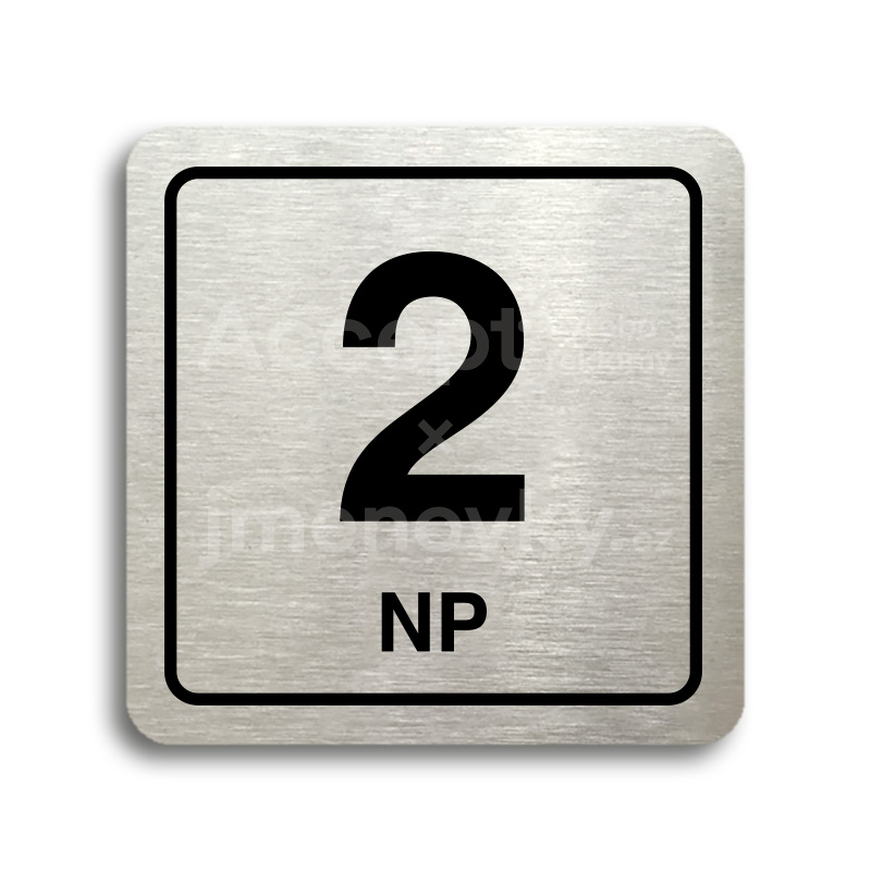 ACCEPT Piktogram 2 NP - stříbrná tabulka - černý tisk