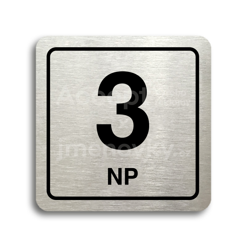 ACCEPT Piktogram 3 NP - stříbrná tabulka - černý tisk