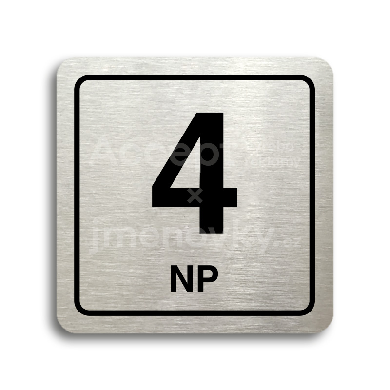 ACCEPT Piktogram 4 NP - stříbrná tabulka - černý tisk