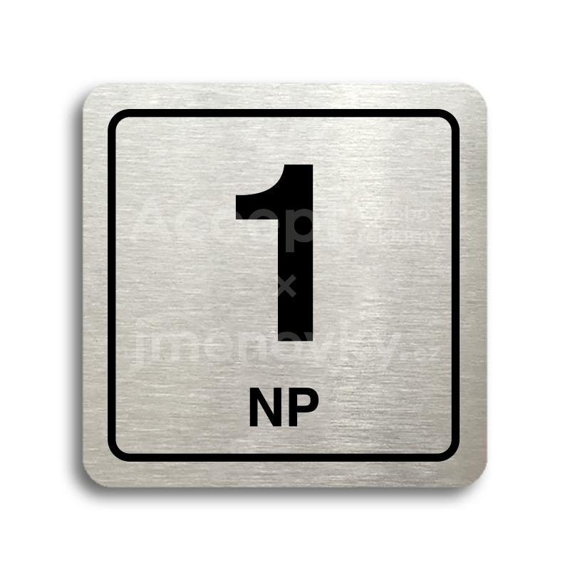 ACCEPT Piktogram 1 NP - stříbrná tabulka - černý tisk