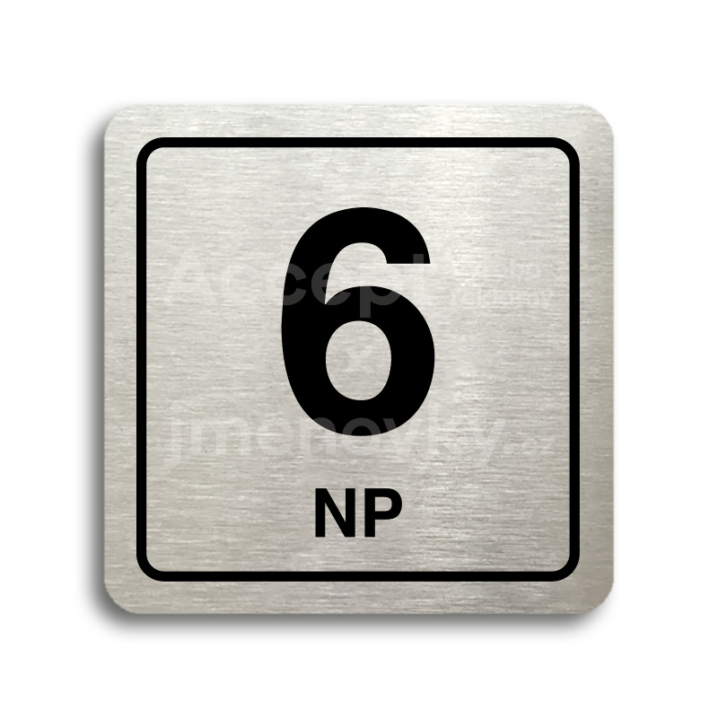 ACCEPT Piktogram 6 NP - stříbrná tabulka - černý tisk