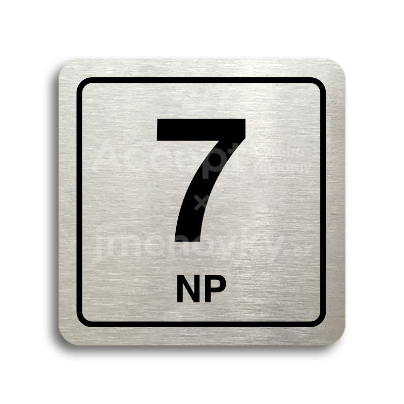 ACCEPT Piktogram 7 NP - stříbrná tabulka - černý tisk