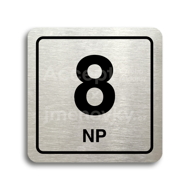 ACCEPT Piktogram 8 NP - stříbrná tabulka - černý tisk