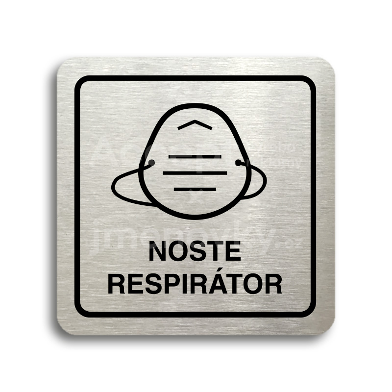 Piktogram "noste respirátor IV" (80 × 80 mm)