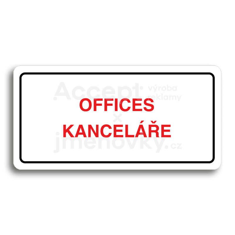 Piktogram "OFFICES - KANCELÁŘE" - bílá tabulka - barevný tisk