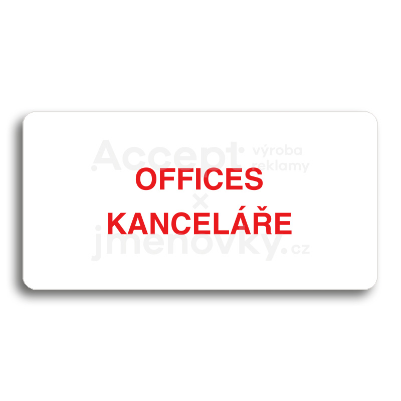 Piktogram "OFFICES - KANCELÁŘE" - bílá tabulka - barevný tisk bez rámečku