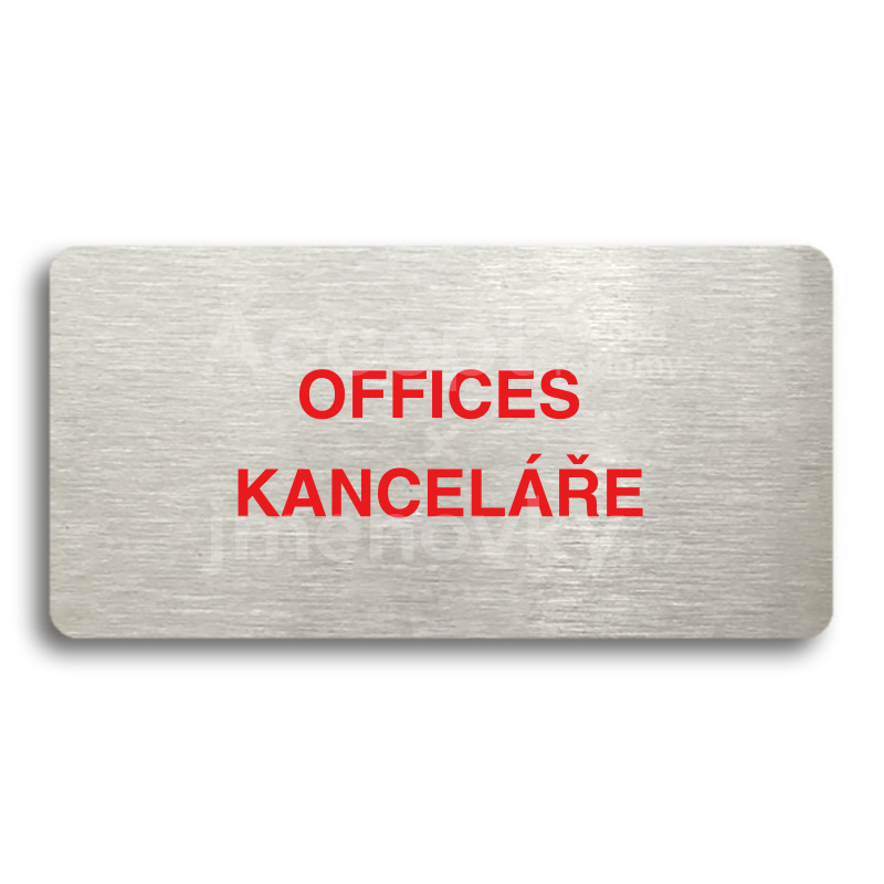 Piktogram "OFFICES - KANCELÁŘE" - stříbrná tabulka - barevný tisk bez rámečku