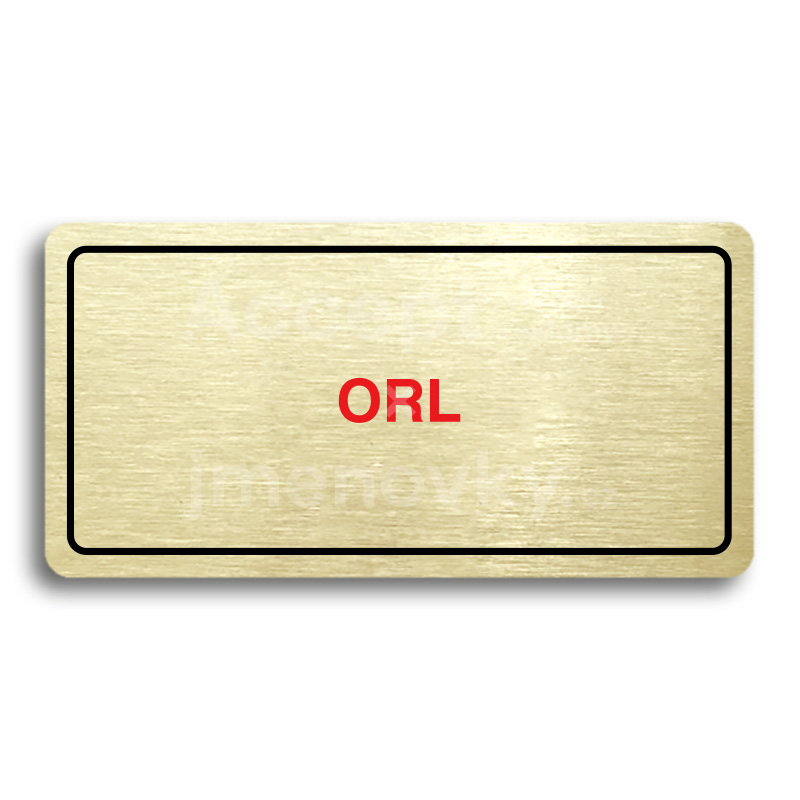 Piktogram "ORL" - zlatá tabulka - barevný tisk