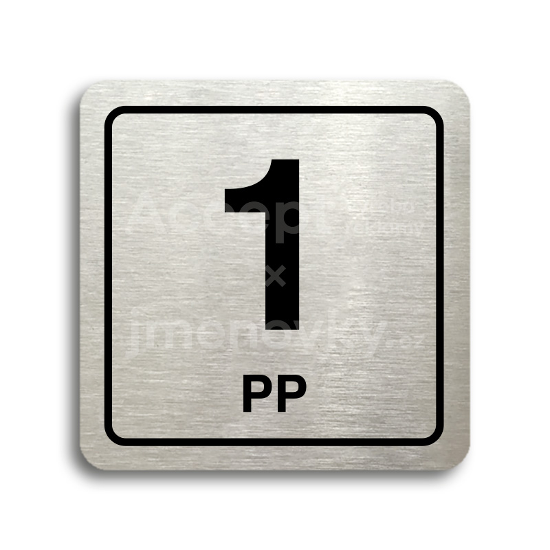 ACCEPT Piktogram 1 PP - stříbrná tabulka - černý tisk