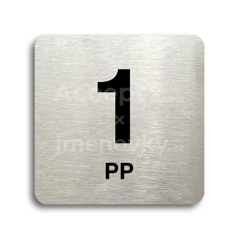 ACCEPT Piktogram 1 PP - stříbrná tabulka - černý tisk bez rámečku